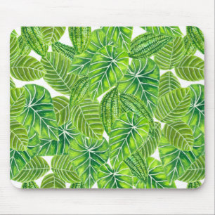 Aquarell-Tropenblätter-Musterdesign Mousepad