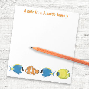 Aquarell-Tropenfische Personalisiert Notizblock