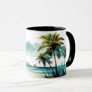 Aquarell-Tropenstrand-Tasse Tasse