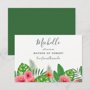 Aquarell-Tropisch Wirst du meine Trauzeugin sein Einladung