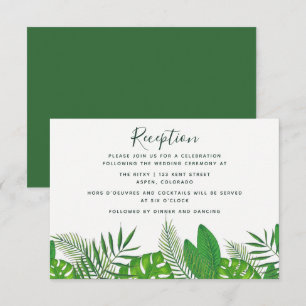 Aquarell-Tropische-Blätter-Strand-Hochzeitsempfang Einladung