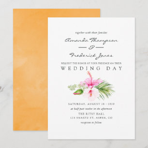 Aquarell-Tropische-Floral-Beach-Hochzeit Einladung