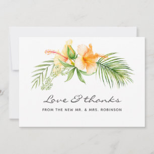 Aquarell-Tropische-Florale-Strandhochzeit Dankeskarte