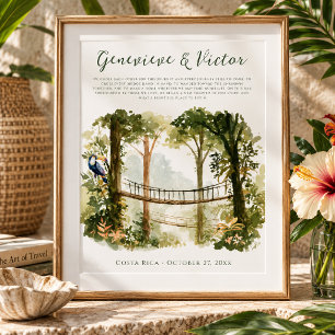 Aquarell-Tropische-Hochzeits-Andenken-Druck Poster