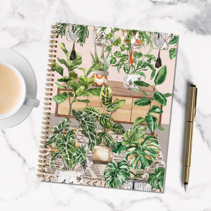 Aquarell-Tropische-Zimmerpflanzen-To-Do-Liste Notizbuch