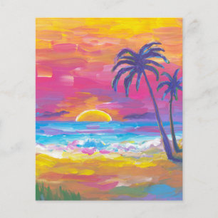 Aquarell tropischer Sonnenuntergang Scrapbook Hint
