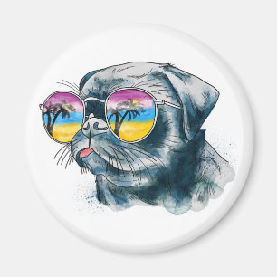 Aquarell-tropischer Welpe Magnet