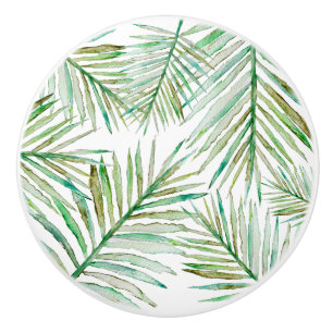 Aquarell-tropisches Palmblatt Keramikknauf