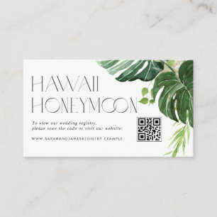 Aquarell-Tropisches-Thema-Hochzeits-QR-Code-Gesche Begleitkarte