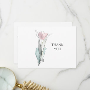 Aquarell-Tulpe Einfache Beerdigung Dankeschön Dankeskarte
