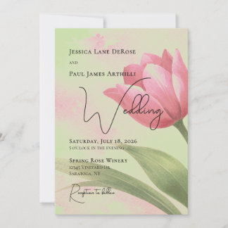 Aquarell-Tulpen-Blumen-Hochzeitseinladung Einladung
