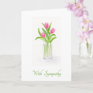 Aquarell-Tulpen-Blumenstrauß in Vasen-SYMPATHIE Karte