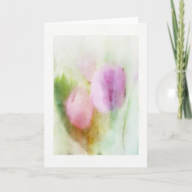 Aquarell-Tulpen Karte (Vorderseite)