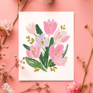 Aquarell-Tulpen-Muttertags-Karte minimalistisch Postkarte