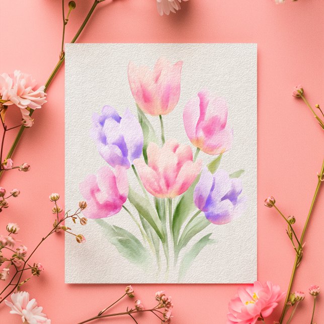 Aquarell-Tulpen-Muttertagskarte Karte (Von Creator hochgeladen)