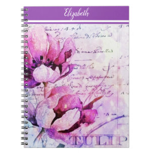 Aquarell-Tulpen Notizbuch Notizblock