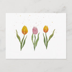 Aquarell Tulpen Postkarte