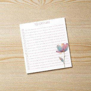 Aquarell-Tulpen-To-Do-Liste Modern Boho Chic Notizblock