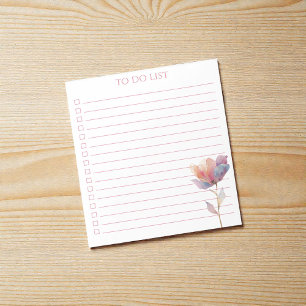 Aquarell-Tulpen-To-Do-Liste Modern Boho Chic Notizblock