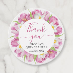 Aquarell-Tulpen und Narzissen Quinceanera Geschenkanhänger