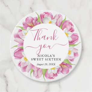 Aquarell-Tulpen und Narzissen Sweet Sixteen Geschenkanhänger