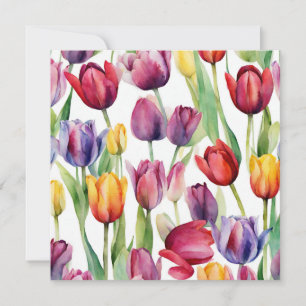 Aquarell-Tulpenblumen für jeden Anlass Karte
