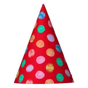 Aquarell-Tupfen Rot Partyhütchen