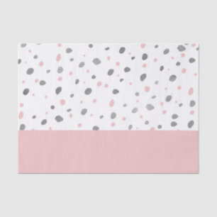 Aquarell-Tupfenmuster des Babyrosas graues Seidenpapier