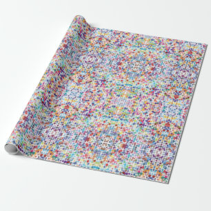 Aquarell-Tupfenmuster, kaleidoskopisch Geschenkpapier