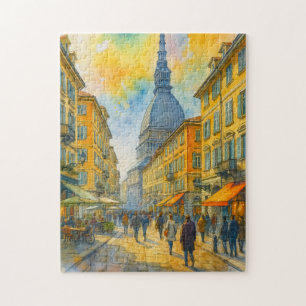 Aquarell Turin Italien – Mole Antonelliana Stadt Puzzle