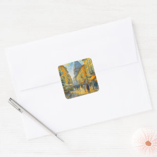 Aquarell Turin Italien – Mole Antonelliana Stadt Quadratischer Aufkleber