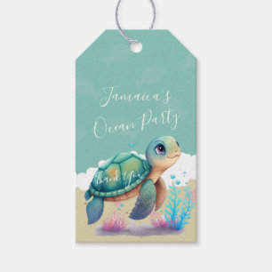 Aquarell Turtle Ocean Beach Geburtstag Vielen Dank Geschenkanhänger