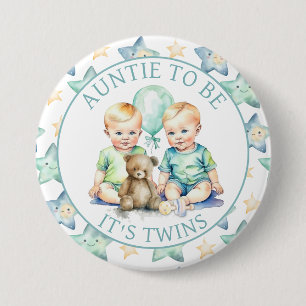 Aquarell Twin Boys Babyduschtücher für Kinder Button