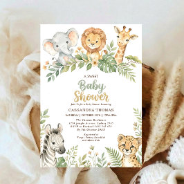 Aquarell-Twin-Jungle-Safari-Tiere-Baby-Party Einladung