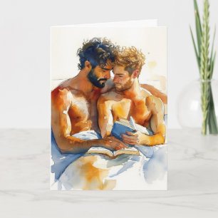 Aquarell-Umarmen mit Buch Karte