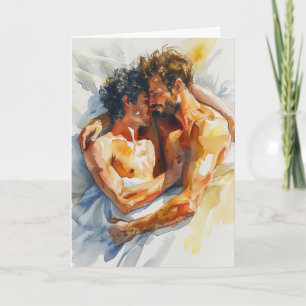 Aquarell Umarmung im Sonnenlicht Karte