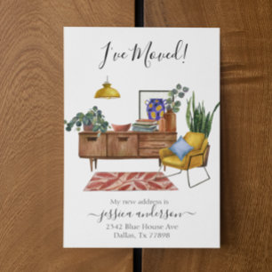 Aquarell Umzugsankündigung Ich bin umgezogen Ankündigungspostkarte