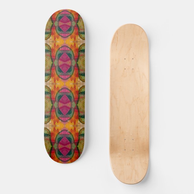Aquarell und Abstrakte Ausdruckskunst Skateboard (Vorderseite)