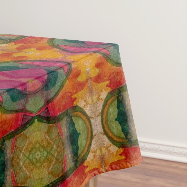 Aquarell und Abstrakte Ausdruckskunst Tischdecke (Beispiel)