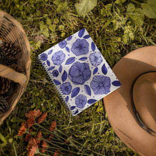 Aquarell und Blume - blaue Farbpalette Notizblock