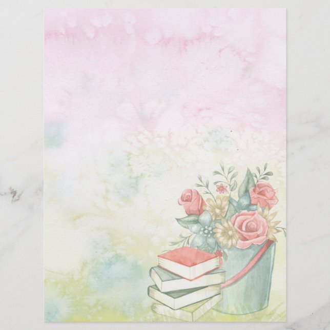Aquarell und Blume Briefbogen (Vorderseite)