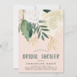 Aquarell und Glitzer Rose Brautparty Einladung