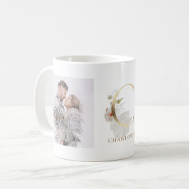 Aquarell und Gold | Zwei Foto Letter C Monogramm Kaffeetasse