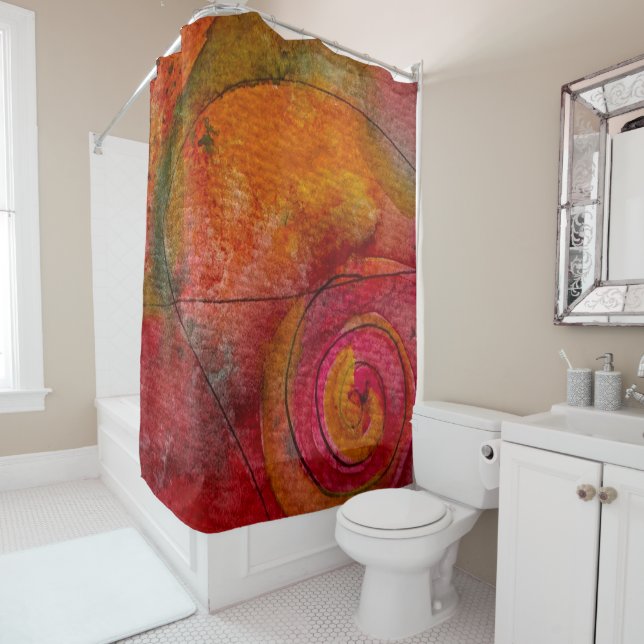 Aquarell und Hübsche Farbmuster Art Abstrakt Duschvorhang (Beispiel)