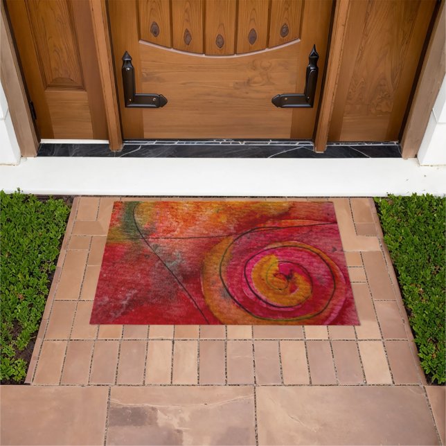 Aquarell und Hübsche Farbmuster Art Abstrakt Fußmatte (Außenbereich)