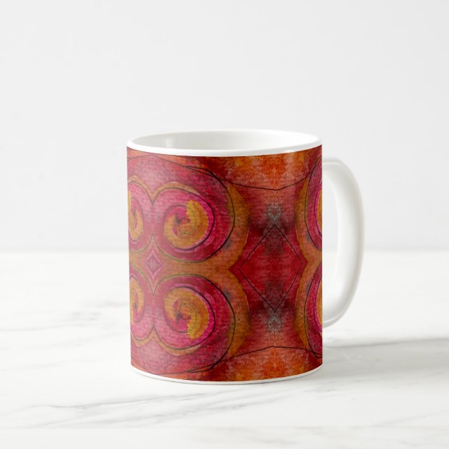 Aquarell und Hübsche Farbmuster Art Abstrakt Kaffeetasse (VorderseiteRechts)