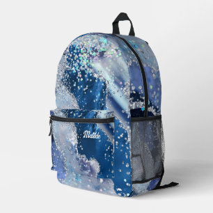 Aquarell und Imitate Glitzer Bedruckter Rucksack