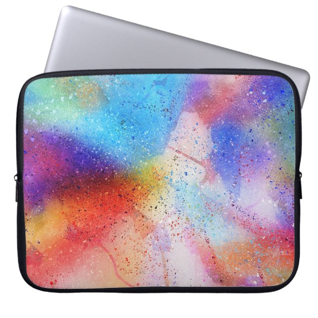 Aquarell und Paint-Spritzer Laptopschutzhülle (Vorderseite)