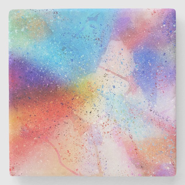 Aquarell und Paint-Spritzer Steinuntersetzer (Vorderseite)