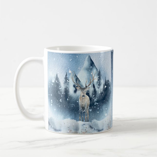 Aquarell und Schnee - individueller Urlaub Kaffeetasse (Links)